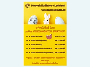 VÝPOŽIČNÝ ČAS počas VEĽKONOČNÝCH SVIATKOV